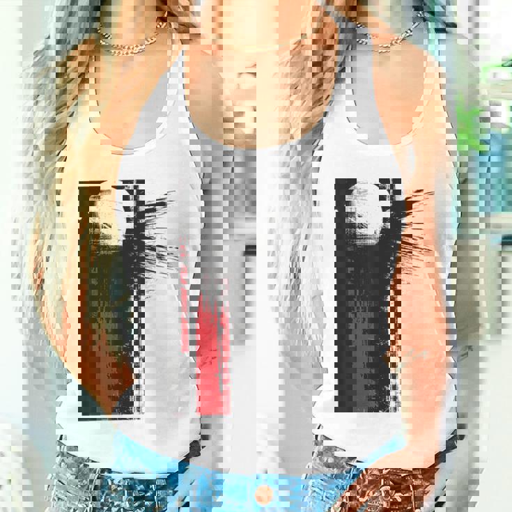 月 抽象 モチーフ 描画 アートワーク 絵画 月 タンクトップ