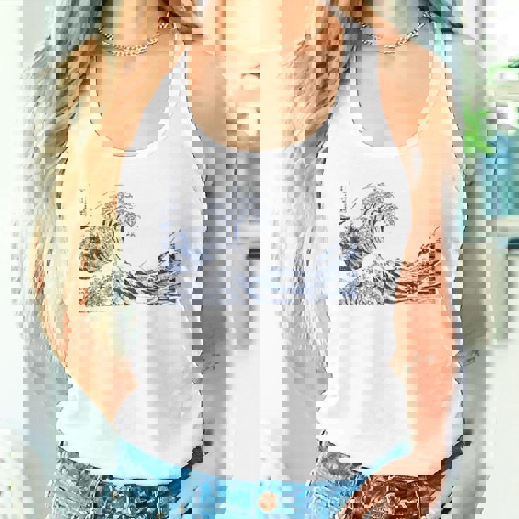 有名ヴィンテージアート グレートウェーブ 葛飾北斎 おしゃれ タンクトップ