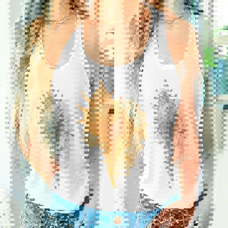 水彩 ムレックス 貝殻 貝殻 ハンティング ビーチコーミング タンクトップ