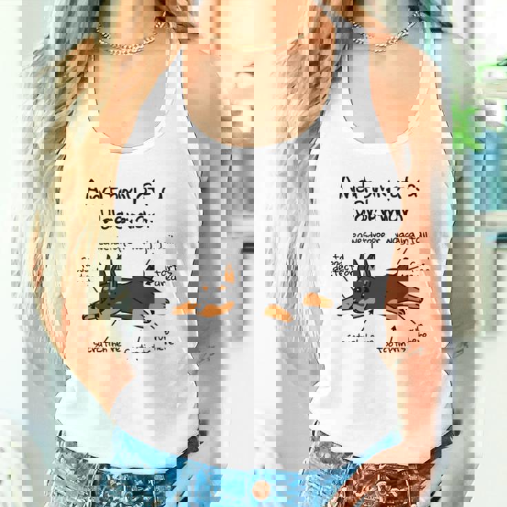 犬の解剖学ドーベルマン犬 長袖tシャツ タンクトップ