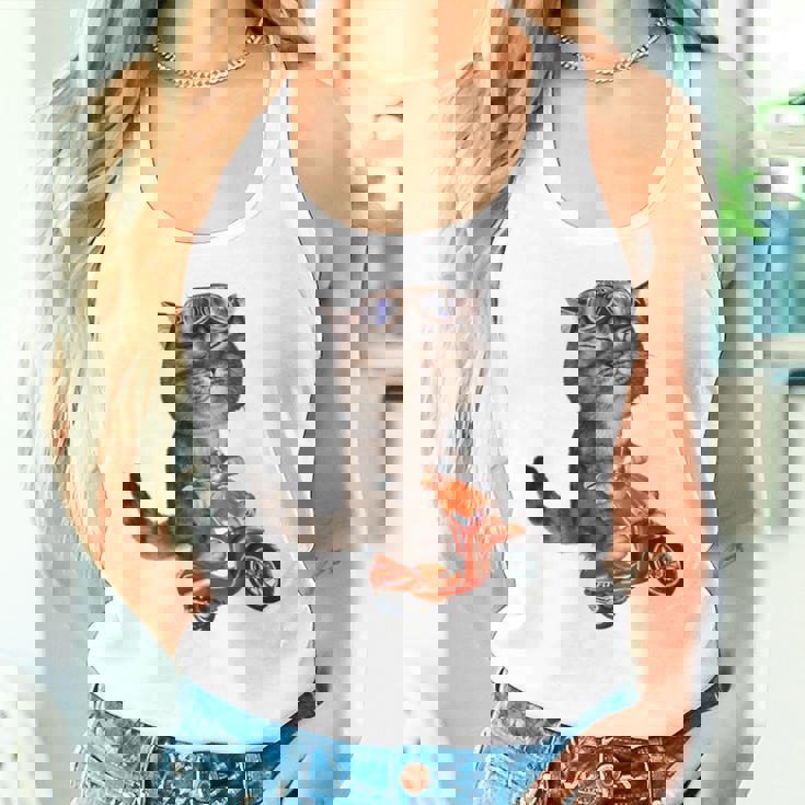 猫 ねこ バイク タンクトップ