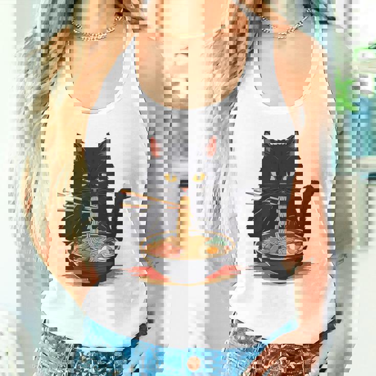 猫 ラーメン グラフィック 日本語 カワイイ アニメ 面白い ラーメン 猫 長袖tシャツ タンクトップ