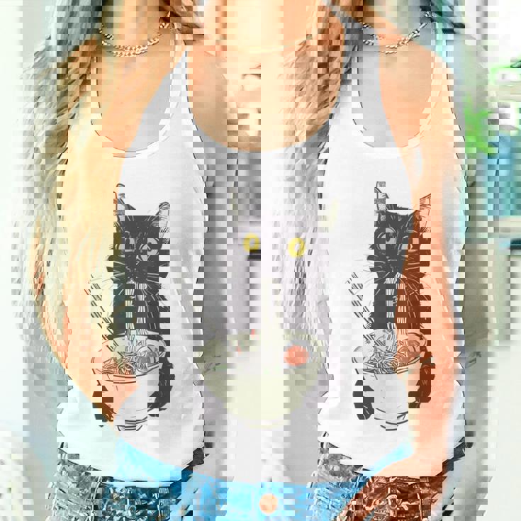 猫 ラーメン 麺 和 ラーメン かわいい 猫 タンクトップ