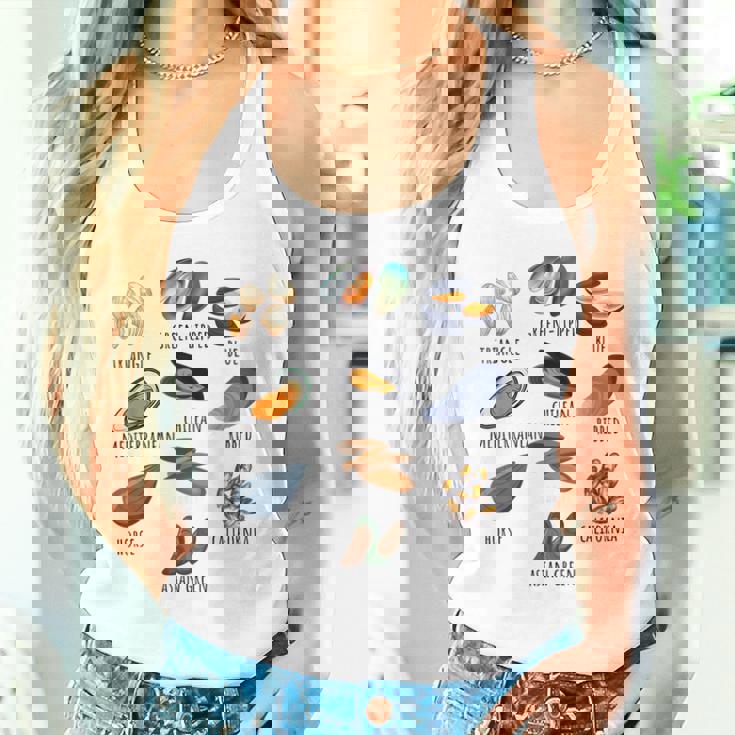 異なる種類のムール貝の品種コレクション、かわいいムール貝が大好き タンクトップ