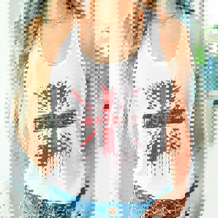 神は貧しい王のcor冠式パンクグラフィティユニオンジャックを救う タンクトップ