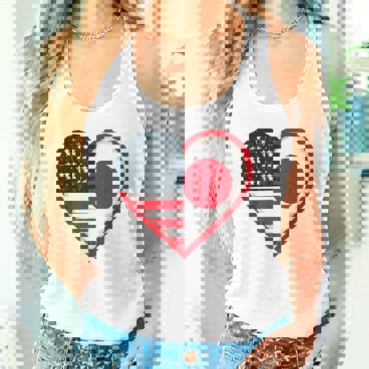 米国 アメリカ 日本 ハートフラッグ 二重国籍。 タンクトップ