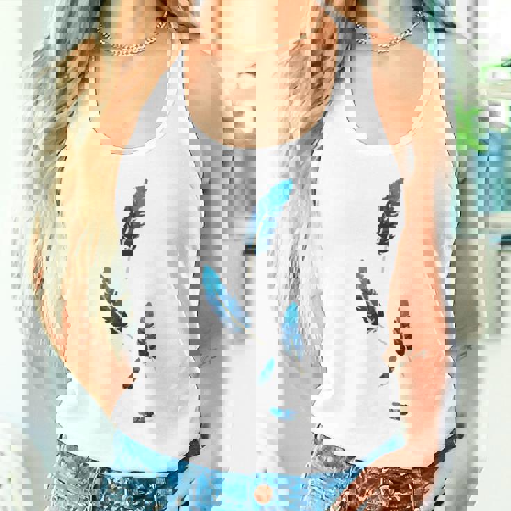 落ちる青い鳥の羽 タンクトップ