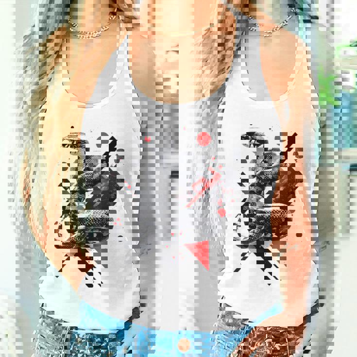 蛇 動物 モチーフ アートワーク 蛇 タンクトップ