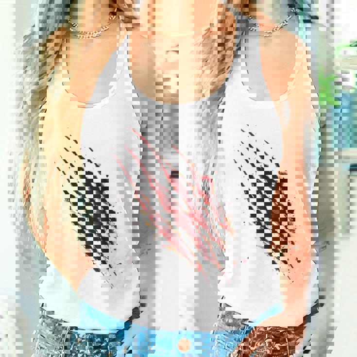 血まみれのシャツ ハロウィン ゾンビ 爪 マーク 血のはね タンクトップ