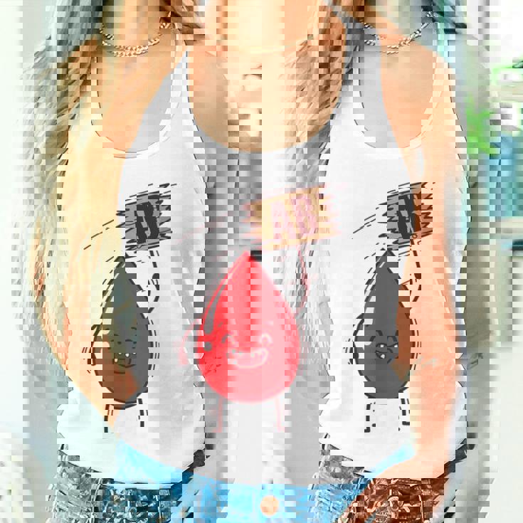 血液型 Ab 血液ドロップ シールドハート付き タンクトップ