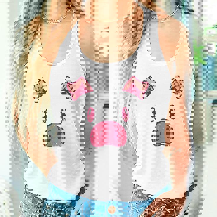 豚の顔 かわいいハロウィン 豚 動物 コスチューム メンズ レディース キッズ タンクトップ