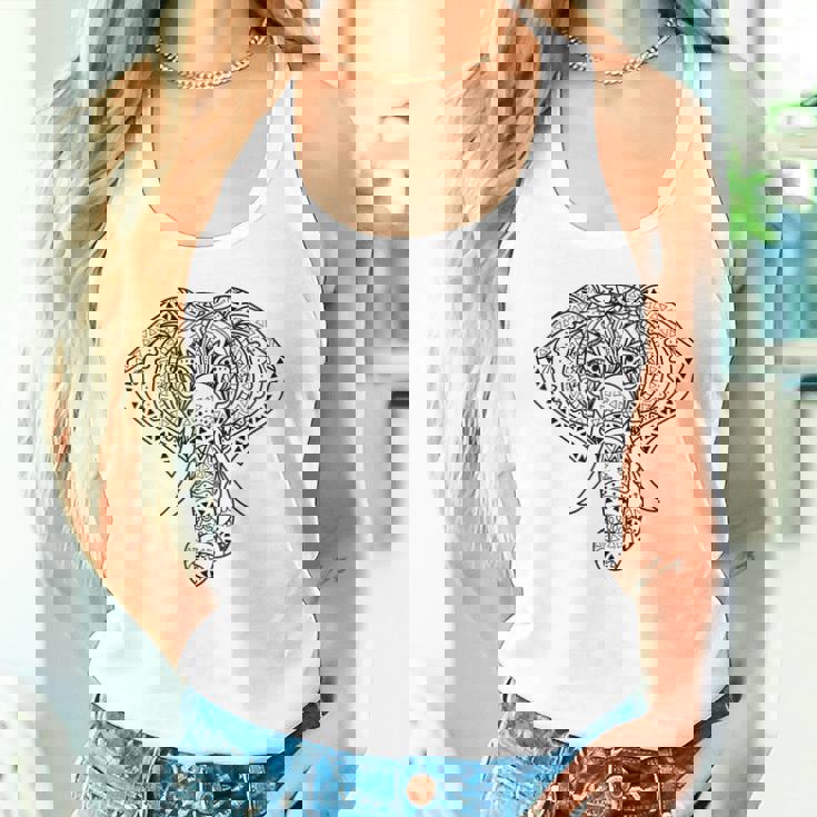 象のマンダラ、ヨガナマステエスニックシャーマン。 タンクトップ