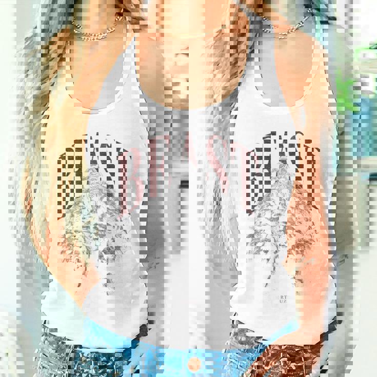 バックプリント 野生の落書きゴリラカラフルな動物猿猿ゴリラ タンクトップ