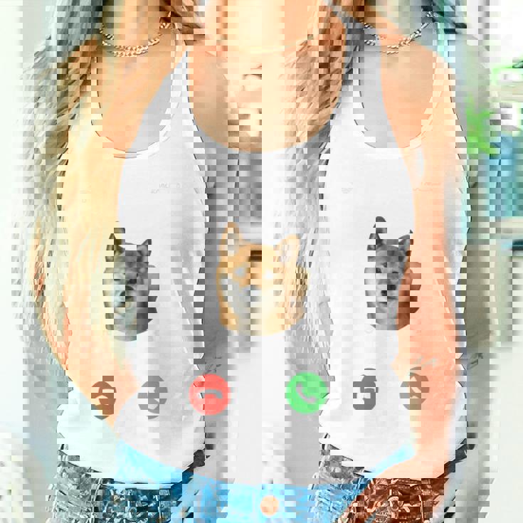 面白いtシャツ 柴犬 着信 イヌ わんこ メンズ 犬好き グッズ かわいい おもしろ 面白い 服 ネタ 長袖tシャツ タンクトップ