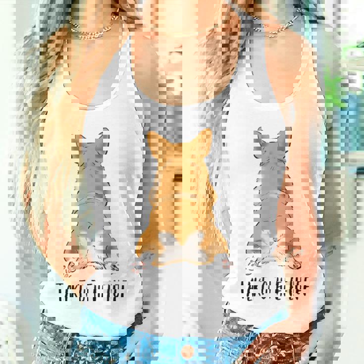 面白いコーギー、コーギーバット、コーギースプルーティング、コーギーママへのギフト。 タンクトップ