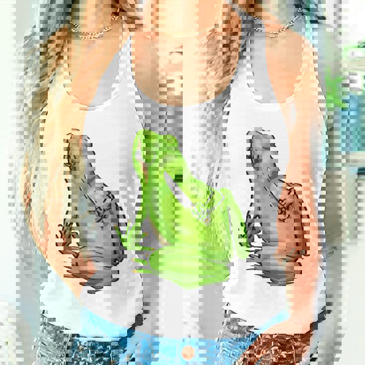 面白い邪悪なカエル サカラスティック 怒っているカエル かわいい 不機嫌な狂気 タンクトップ