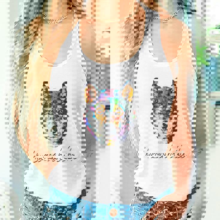 黒柴のグラフィックデザイン タンクトップ