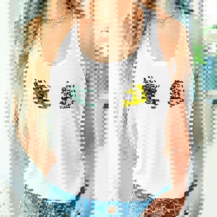 龍 虎 対決 和風キャラクターアート デフォルメポップデザイン タンクトップ