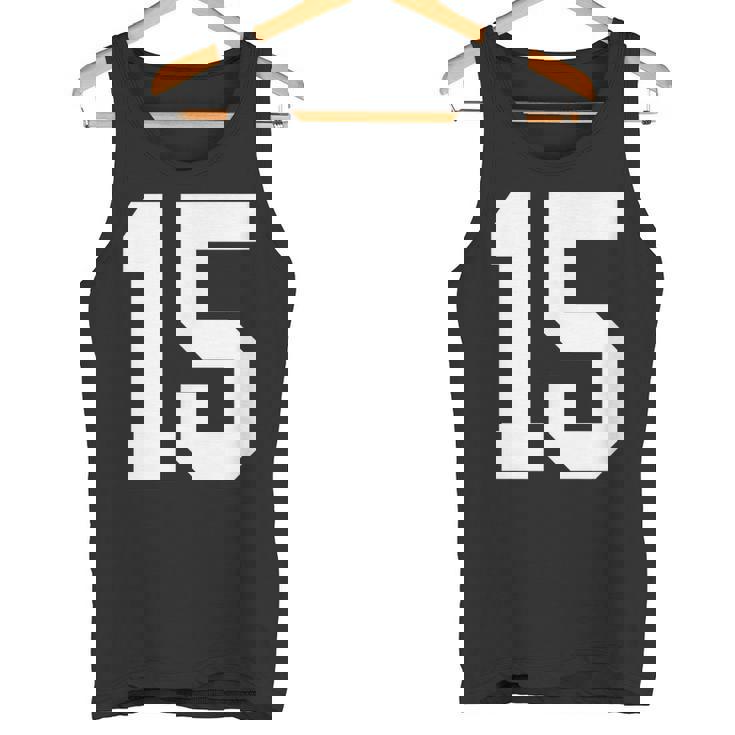 15番のカレッジスポーツスタイル。ホワイト。 タンクトップ