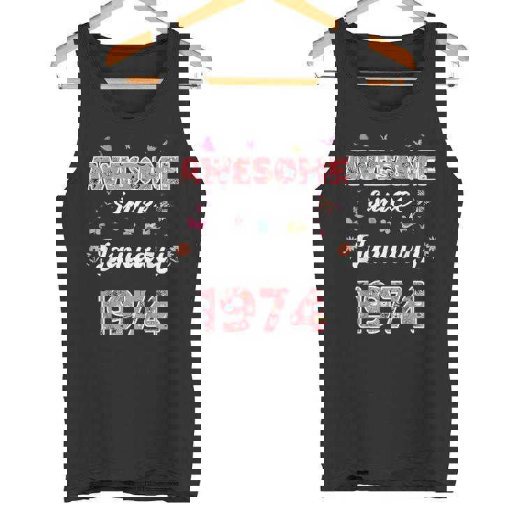 1974年1月から素晴らしい花、1974年1月の誕生日。 タンクトップ