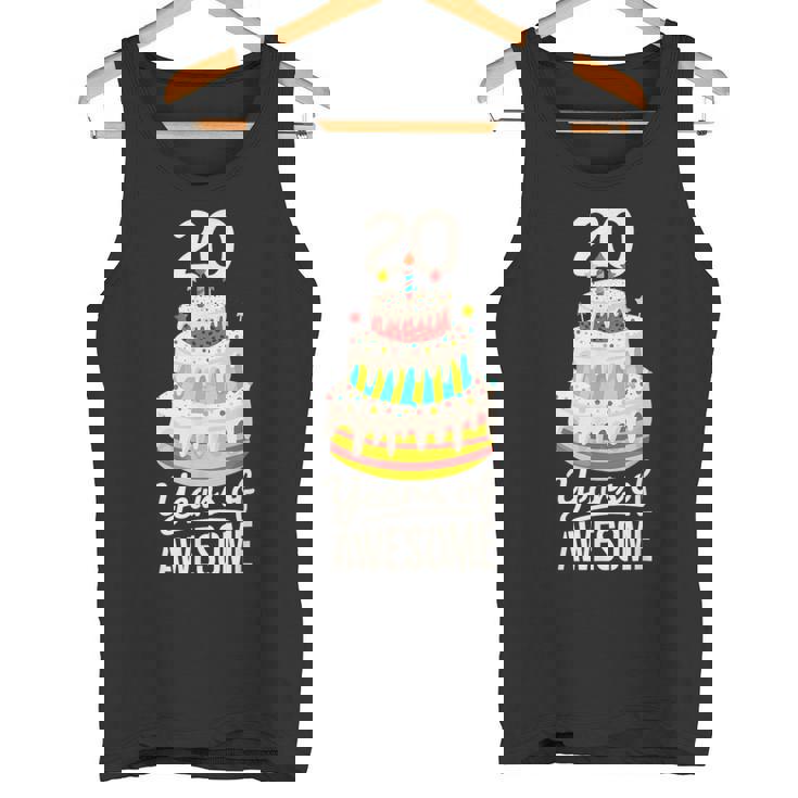 20 Years Of Awesome 20歳の誕生日ケーキ 大人用 タンクトップ