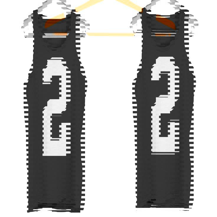 2番の大学スポーツスタイル。ホワイト。 タンクトップ