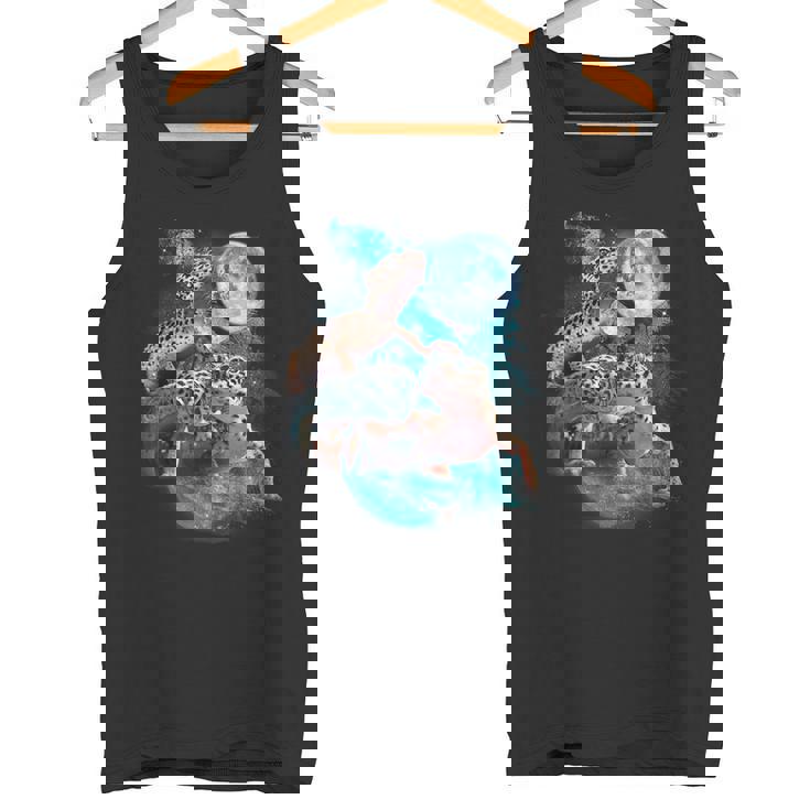 3ムーンヤモリ面白い爬虫類ヒョウトカゲヤモリアートノベルティ タンクトップ