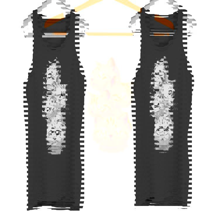 4 匹のかわいい猫 猫愛好家に最適 タンクトップ