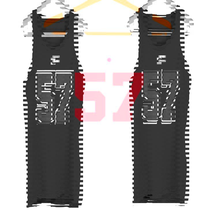 57 ナンバー カレッジスタイル ヴィンテージ 赤 白 日本国旗 タンクトップ