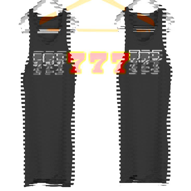 777 スリーセブン【スロット カジノ ラッキー7】数字 文字 シンプル デザイン タンクトップ