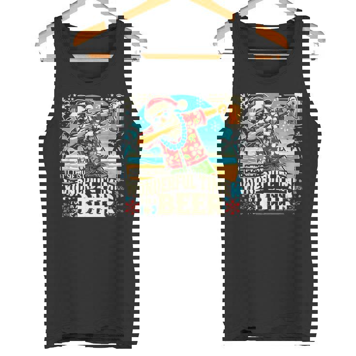 7月のクリスマス サンタハワイアンワンダフルビール タンクトップ