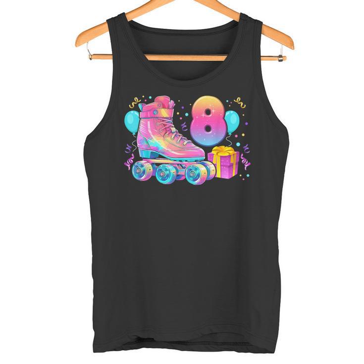 8º Cumpleaños Niña 8 Años Patines Número 8 Camiseta sin mangas