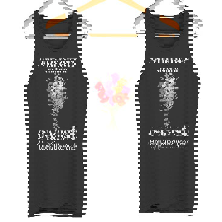 8月6日 誕生 花 グラジオラスとポピー 8月の誕生日 タンクトップ