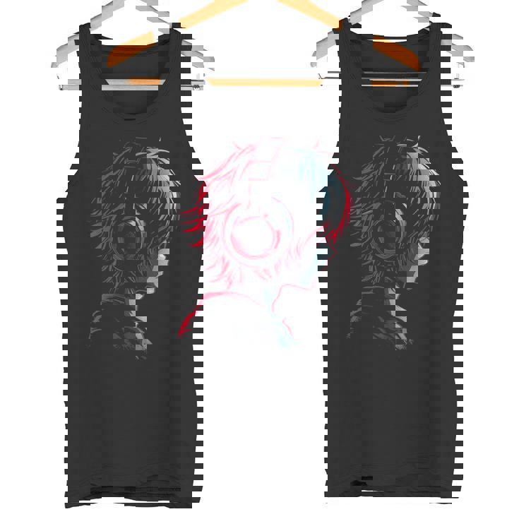 Anime Manga Gráfico Auriculares Ilustraciones Anime Camiseta sin mangas
