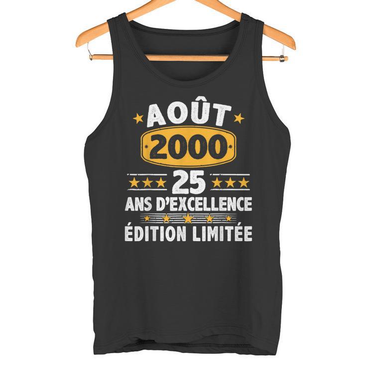 Août 2000 25 Ans Homme Cadeau Anniversaire Août 2000 Débardeur e