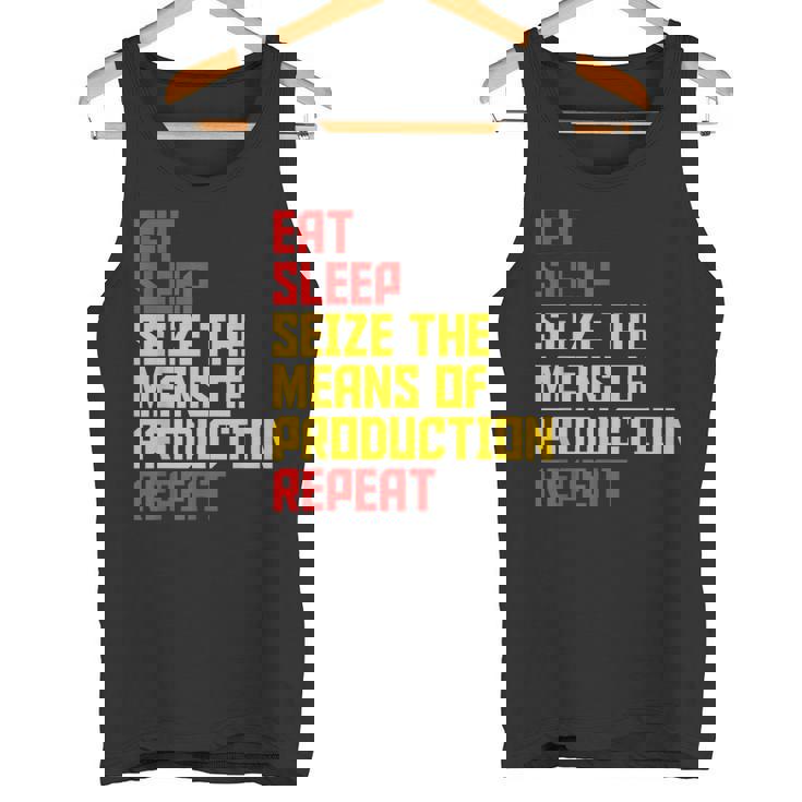 Aprovechar Los Medios De Producción Comer Dormir Repita Comunista Camiseta sin mangas
