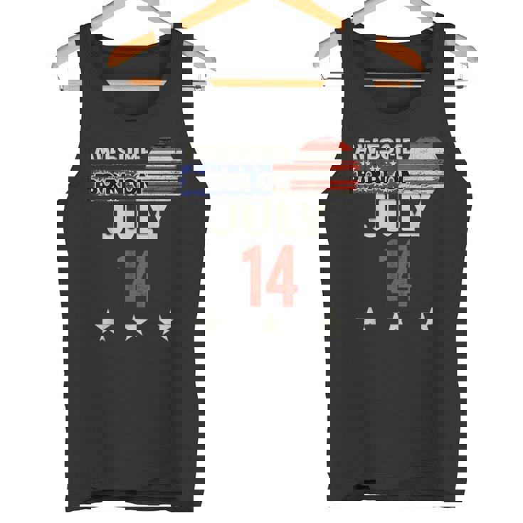 Awesome 7月14日 ヴィンテージ アメリカ国旗 クラシック 7月14日 タンクトップ