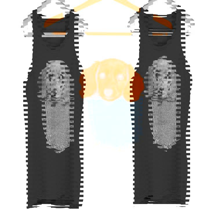 Beagle In My Pocket シャツ かわいい子犬 ダックスフンド ドッグシャツ タンクトップ