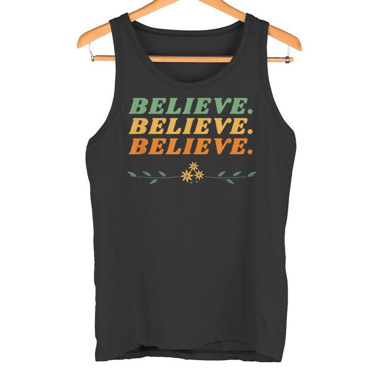 Believe Inspirational Motivational Message Of Hope タンクトップ