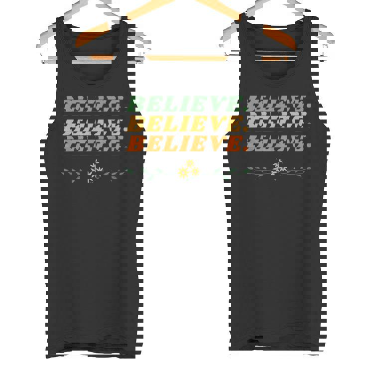 Believe Inspirational Motivational Message Of Hope タンクトップ