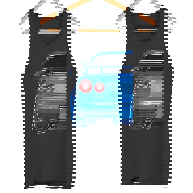 Blue Gt R 34 Jdm スカイラインスタンス カー ドリフトレーシング タンクトップ