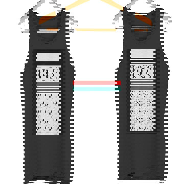 Bocci ぼっち ロゴ 総柄 緑 赤 イタリア国旗風【変なデザイン屋さん】陰キャ オタク ブランド パロディ 面白 タンクトップ