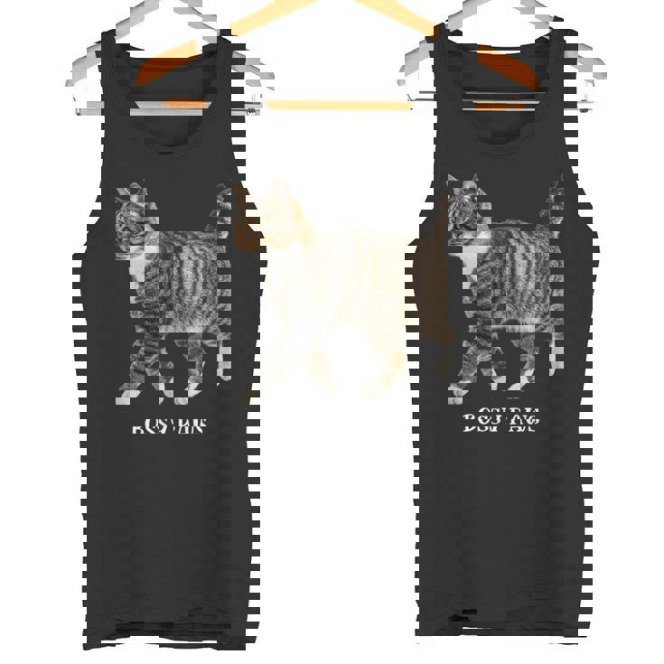 Bossy Paws 猫好き キジトラ白 猫ネタ 猫しもべ ツンデレ 猫飼い 猫オーナー 猫依存症 おもしろ タンクトップ