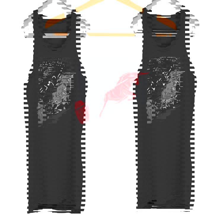 Bullishtock Market シャツ A Bull Pull A Bitcoin Up タンクトップ