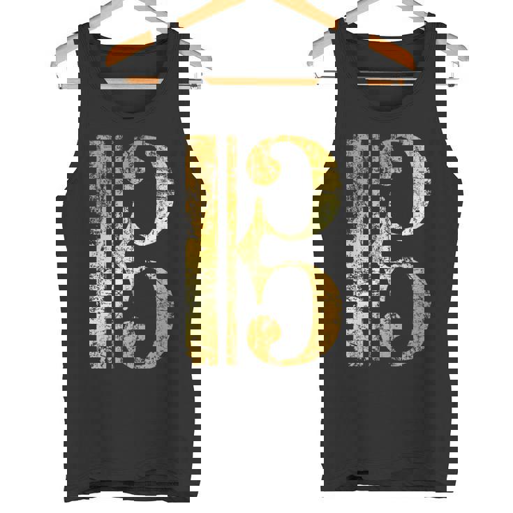 C-音記号 ヴィンテージイエロー ミュージシャンヴィオラ・チェロ。 タンクトップ