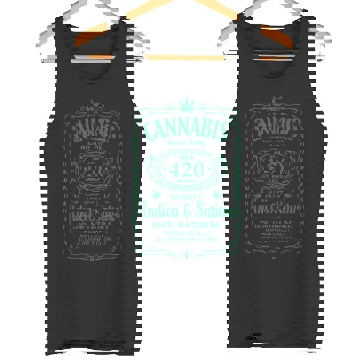 Cannabis High Time Old 420品質インディカ&サティバウィードtシャツ タンクトップ