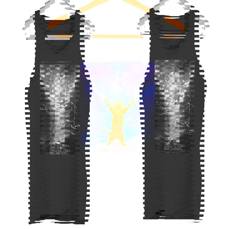 Cat Merch おかしな猫 稲妻 サンダーボルト オン マウンテン タンクトップ