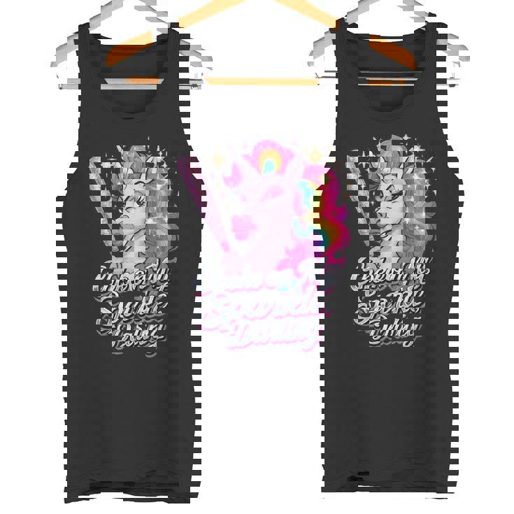 Choke On My Radiance 面白いユニコーンレインボーアティチュード タンクトップ