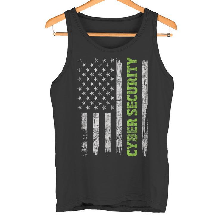 Ciberseguridad Bandera De EeUu Ingeniero Informático Programador Hacker Camiseta sin mangas