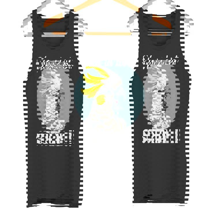 Cockatoo Meme T、面白い叫び声を上げているキバタン タンクトップ